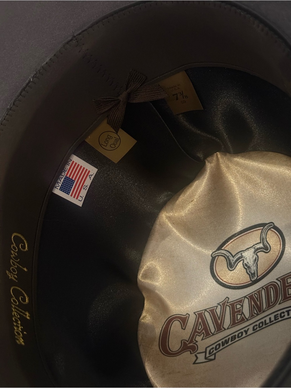 CAVENDER’S Dark Grey Felt 6X Cowboy Hat - Size 7 3/8 - Picture 6 of 6